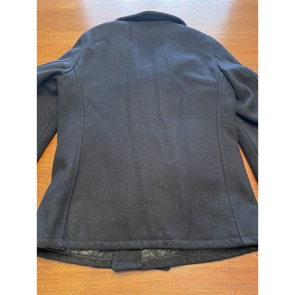 VINTAGE Fox Knapp Pea Coat Mens 42 Black Double Breasted Quilt Lined Made in USA - Picture 13 of 13